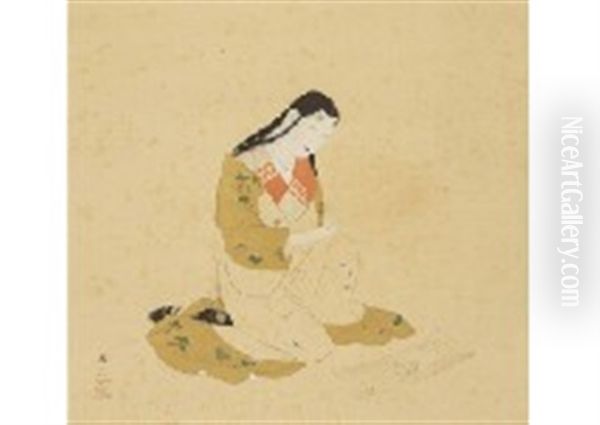 Kanga Oil Painting by Keigetsu Kikuchi