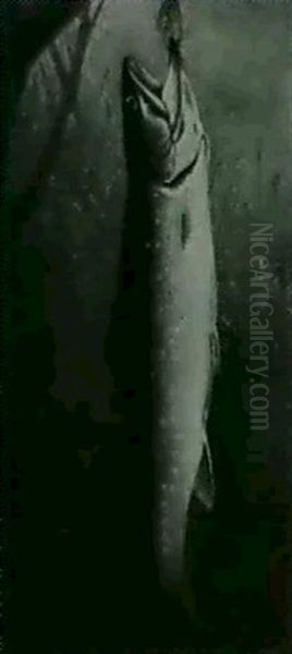 Trout Oil Painting by Samuel A. Kilbourne