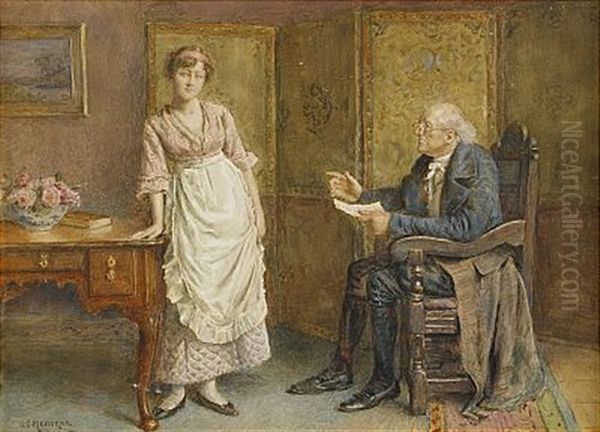 Interior Oil Painting by George Goodwin Jnr Kilburne