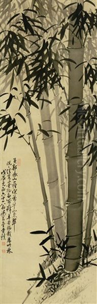 Bamboo Trees Oil Painting by  Kim Kyu-jin