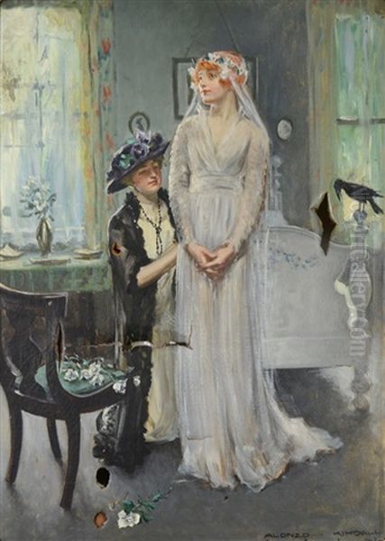 Preparing The Bride Oil Painting by Alonzo Kimball