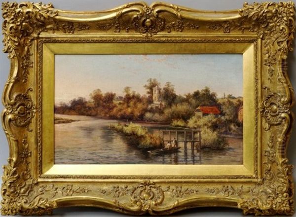 Corsham On Thames; Bray On Thames Oil Painting by Henry King