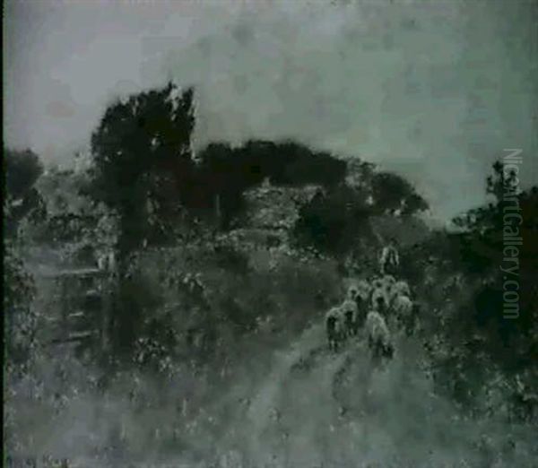 A Lane In Surrey Oil Painting by Henry John Yeend King