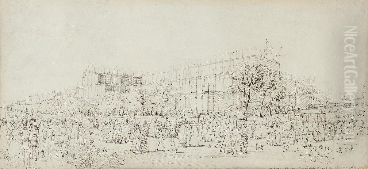 Study Of Crystal Palace Oil Painting by George Baxter