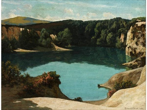 The Blue Pool Near Wareham, Dorset Oil Painting by William Gunning King