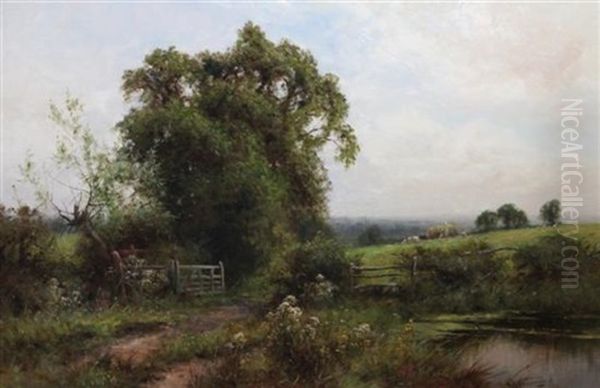 Haymaking In Essex Oil Painting by Henry John Kinnaird