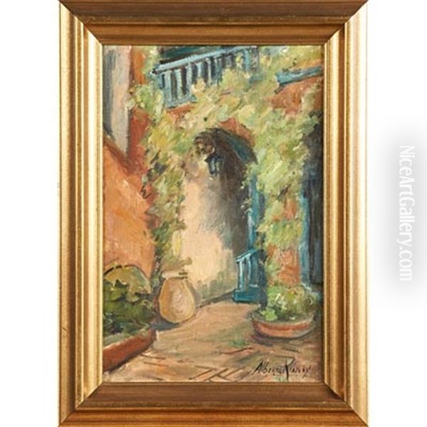 Untitled (new Orleans Patios) Oil Painting by Alberta Kinsey