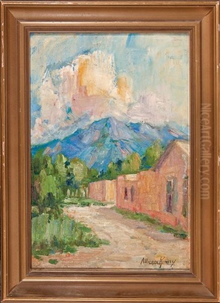 A Street Scene In Taos Oil Painting by Alberta Kinsey