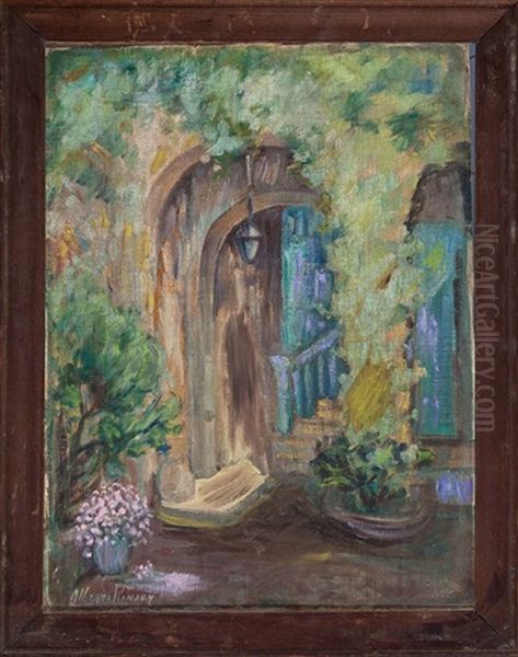 Vieux Carre Courtyard Oil Painting by Alberta Kinsey
