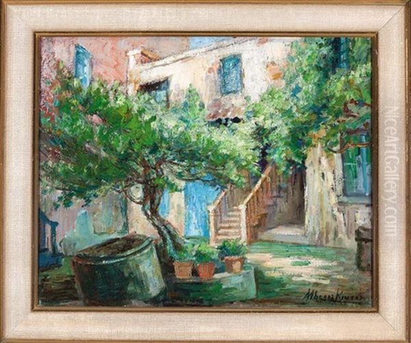 Courtyard Tree, French Quarter Oil Painting by Alberta Kinsey
