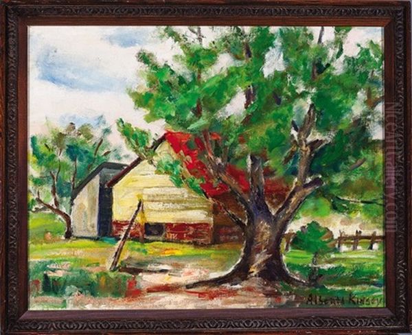 Chicken Coop Oil Painting by Alberta Kinsey