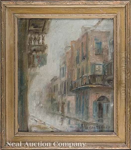 French Quarter In The Mist Oil Painting by Alberta Kinsey
