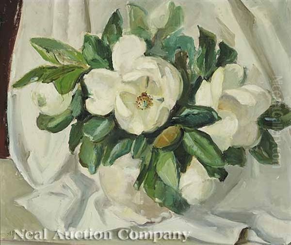Magnolias Oil Painting by Alberta Kinsey