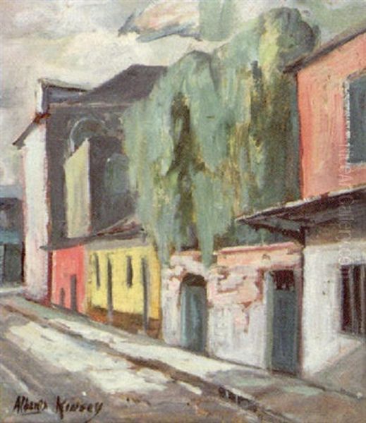French Quarter Street Scene Oil Painting by Alberta Kinsey