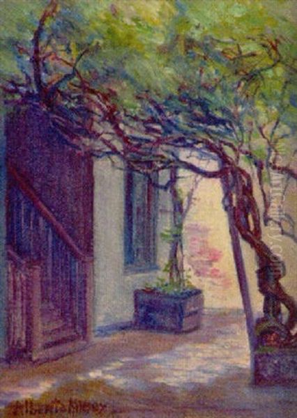 French Quarter Courtyard Oil Painting by Alberta Kinsey