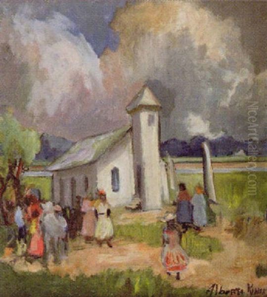After Church Oil Painting by Alberta Kinsey
