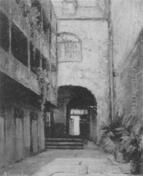 New Orleans Alleyway Oil Painting by Alberta Kinsey