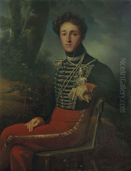 Portrait D'un Officier Oil Painting by Francois Josephe Kinson