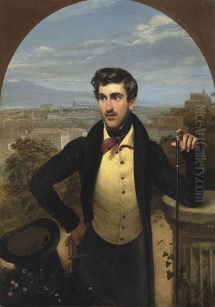 Portrait Of Prince Mikhail Alexandrovich Galitzine (1804-1860) Oil Painting by Orest Kiprensky