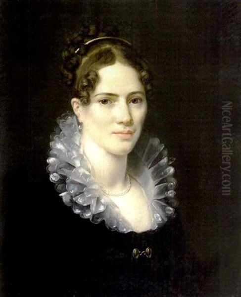 Portrait Of A Lady (+ Portrait Of Her Husband; Pair) Oil Painting by Orest Kiprensky