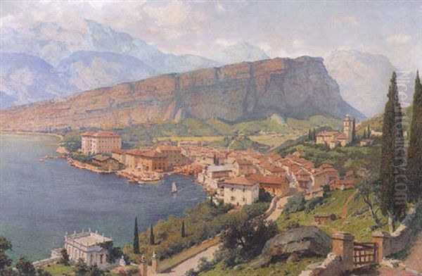 Am Comersee Oil Painting by Erich Kips