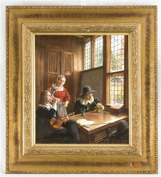 In Der Wirtsstube Oil Painting by Otto Karl Kirberg