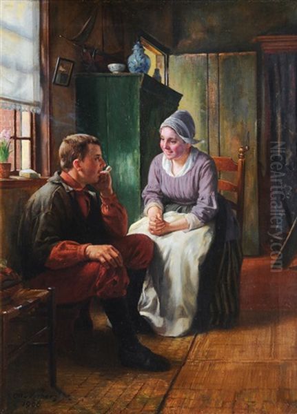 Plans For The Future Oil Painting by Otto Karl Kirberg