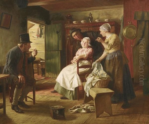 Plausch Am Nachmittag Oil Painting by Otto Karl Kirberg