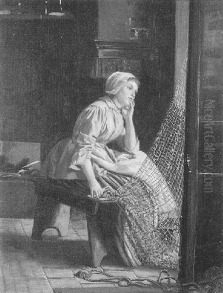 Daydreaming Oil Painting by Otto Karl Kirberg