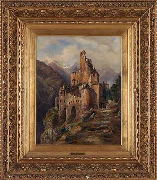 Schloss Taufers (tirol) Oil Painting by Albert Emil Kirchner