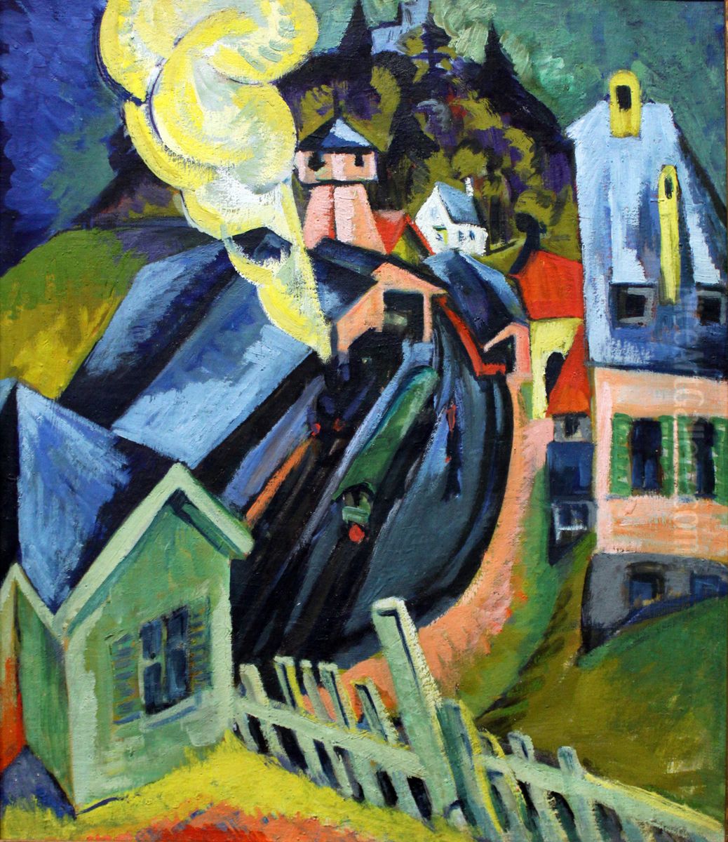Bahnhof Konigstein Oil Painting by Ernst Ludwig Kirchner