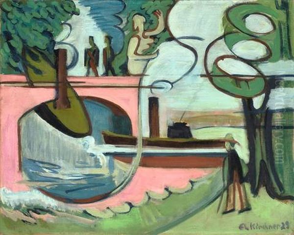 Lutzowufer Am Morgen Oil Painting by Ernst Ludwig Kirchner