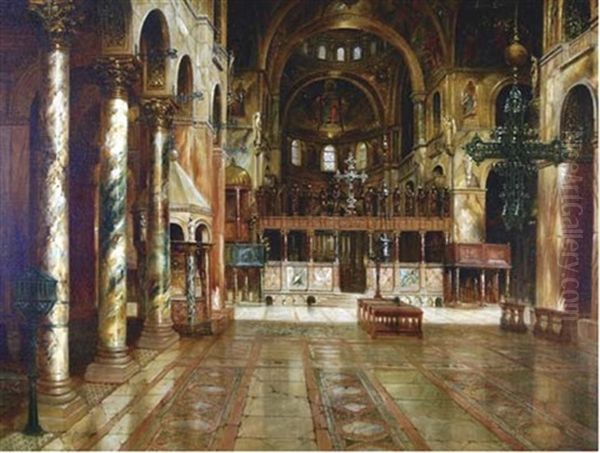Interior, St. Mark's, Venice Oil Painting by Frank Le Brun Kirkpatrick