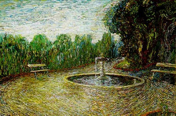 Im Park Oil Painting by Solomon Yakovlevich Kishinevsky