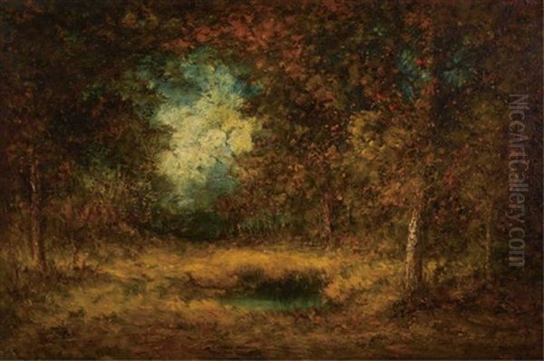 Forest Pool Oil Painting by Hudson Mindell Kitchell