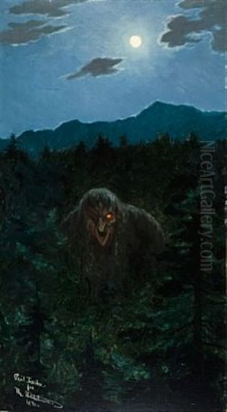 Trolloye Oil Painting by Theodor Kittelsen