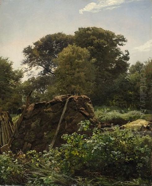 Waldstudie Oil Painting by Anton Edvard Kjeldrup