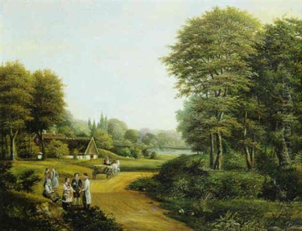 Motiv Fra Soroegnen Oil Painting by Anton Edvard Kjeldrup