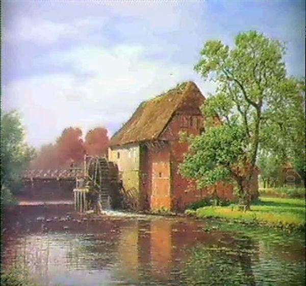 Parti Fra Aller Molle, Christiansfeld Oil Painting by Anton Edvard Kjeldrup