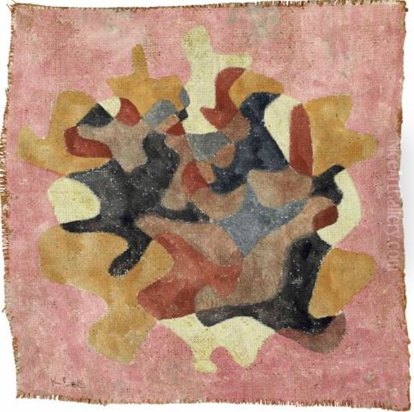 Herbstblatter Straus Oil Painting by Paul Klee
