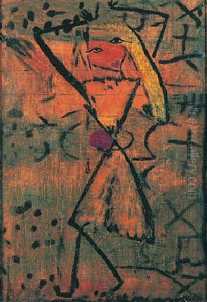 Tanzerin (elevin) Oil Painting by Paul Klee