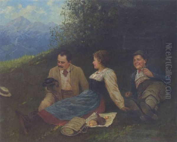 Das Trachtenhutchen Oil Painting by Theodor Kleehaas