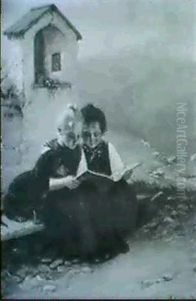 A Good Book Oil Painting by Theodor Kleehaas