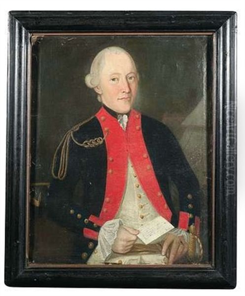 Bildnis Eines Offiziers Im Feldlager, In Der Rechten Ein Schreiben Haltend Oil Painting by Johann Wolfgang Kleeman