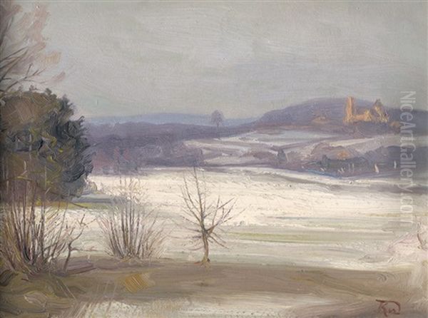 Winterlandschaft Oil Painting by Julian Klein Von Diepold