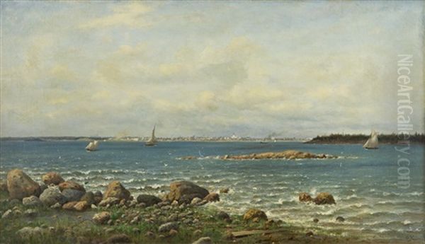 Sailing Boats Outside Helsinki Oil Painting by Oskar Conrad Kleineh
