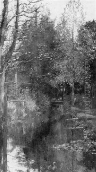 Waldteich Oil Painting by Jan Kleintjes