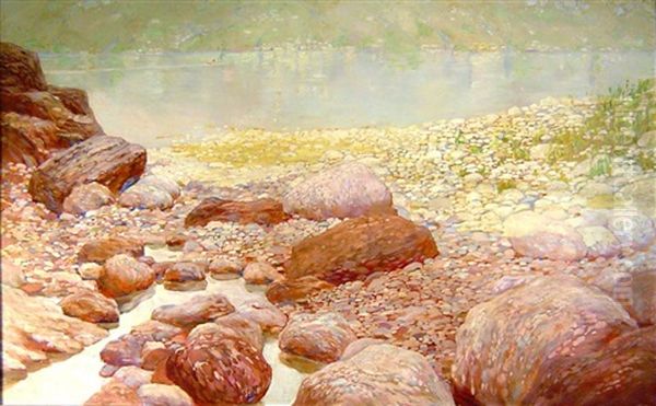 Am Ufer Des Comer Sees Oil Painting by Johann (Jan) Klepinski