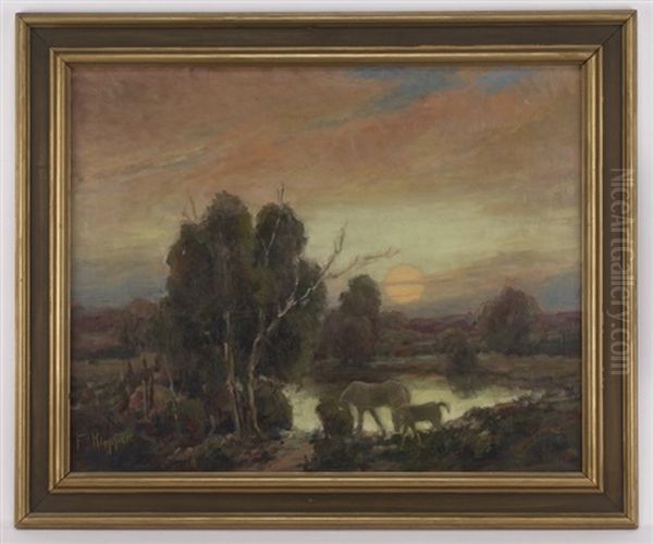 Summer Moonrise Oil Painting by Frank Klepper