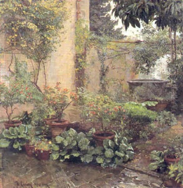 I Tradgarden Oil Painting by Yuliy Yulevich Klever the Younger